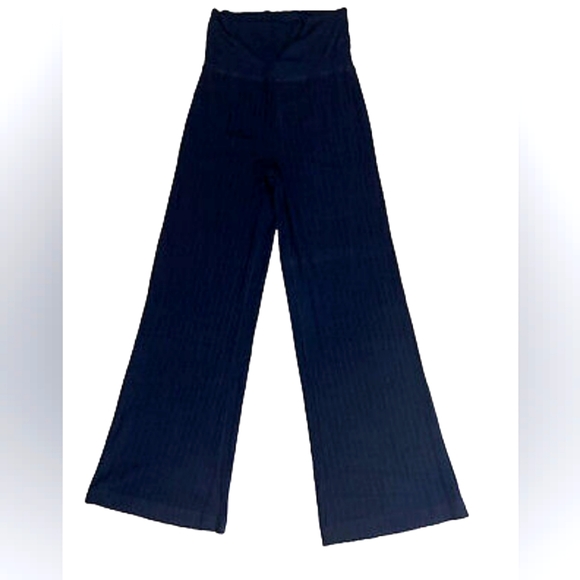 Anthropologie Saturday Sunday Ribbed Wide-Leg Navy Lounge Pants - L - Picture 3 of 3